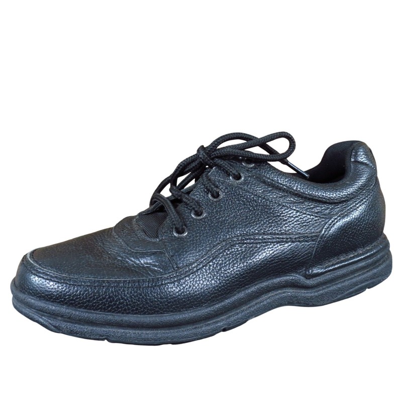 Rockport World Tour Classic Men Casual Walking Shoe 9 Daily Wear Black Leather