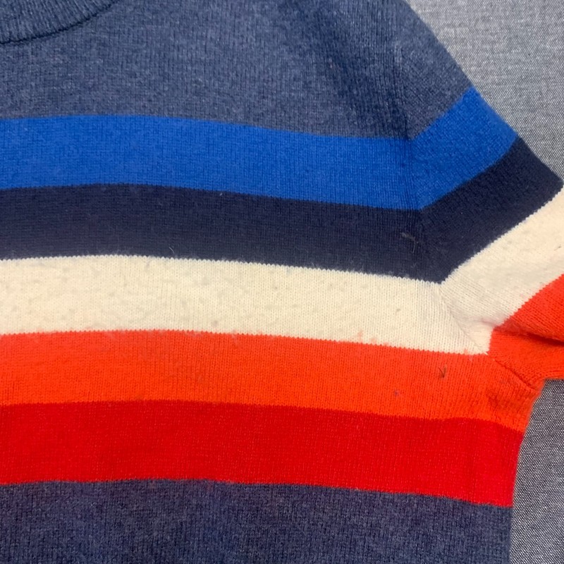 GAP Men's Sweater Size L Blue Colorblock Stripe Crewneck Knit Pullover Retro Ski gallery