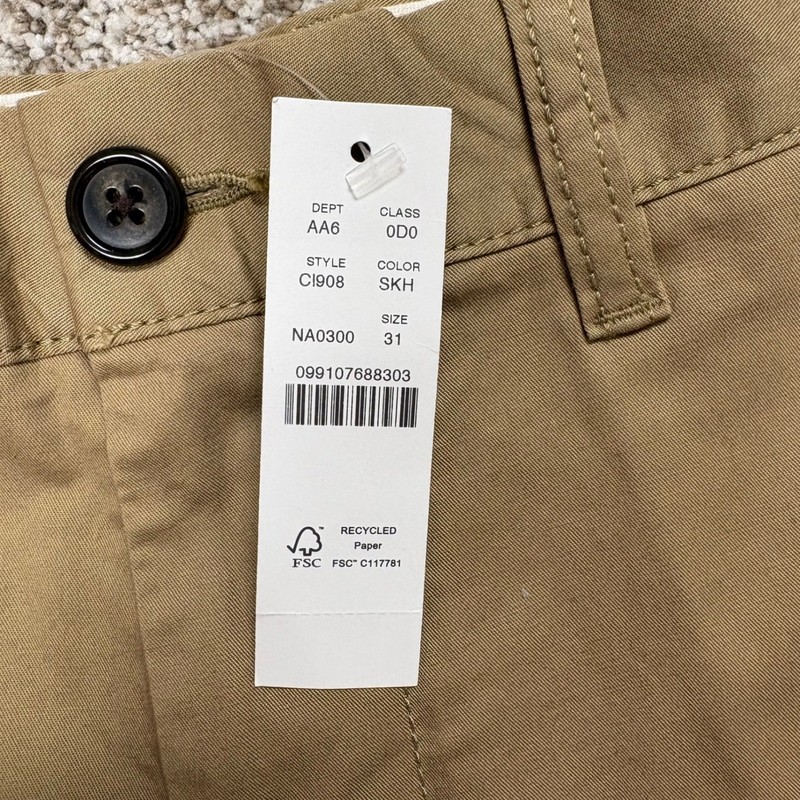 NEW J.Crew Portsider Shorts Mens 31 Khaki 5" Inseam Cotton Stretch Flat Front gallery