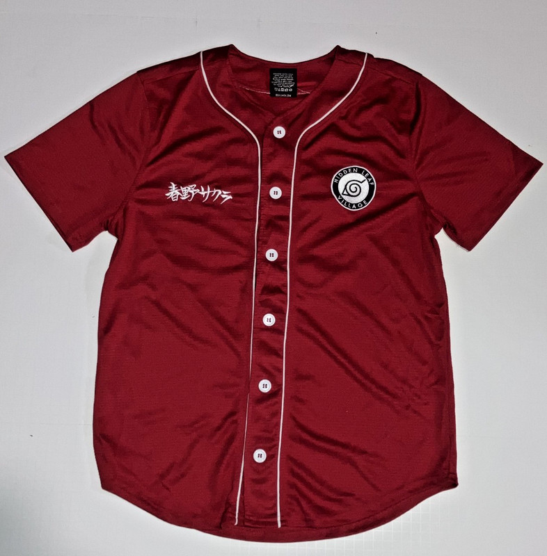 Box Lunch Hidden Leaf Village SAKURA Red Baseball Jersey Size Small