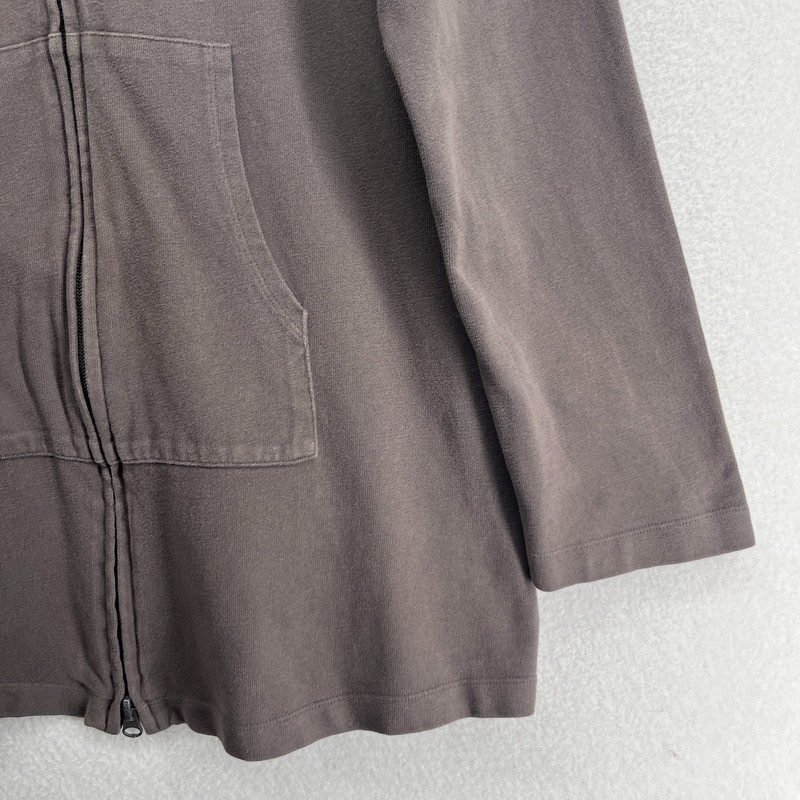 EILEEN FISHER Jacket PP Organic Cotton Heavy Brushed Jersey Full Zip Hoodie Gray gallery