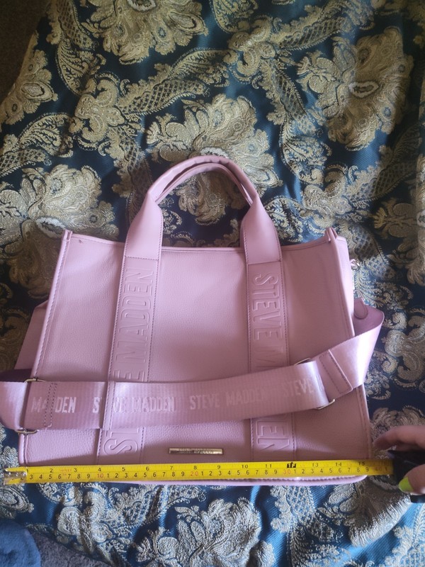 Steve Madden Pink Satchel Top Handle, Detachable Crossbody Strap