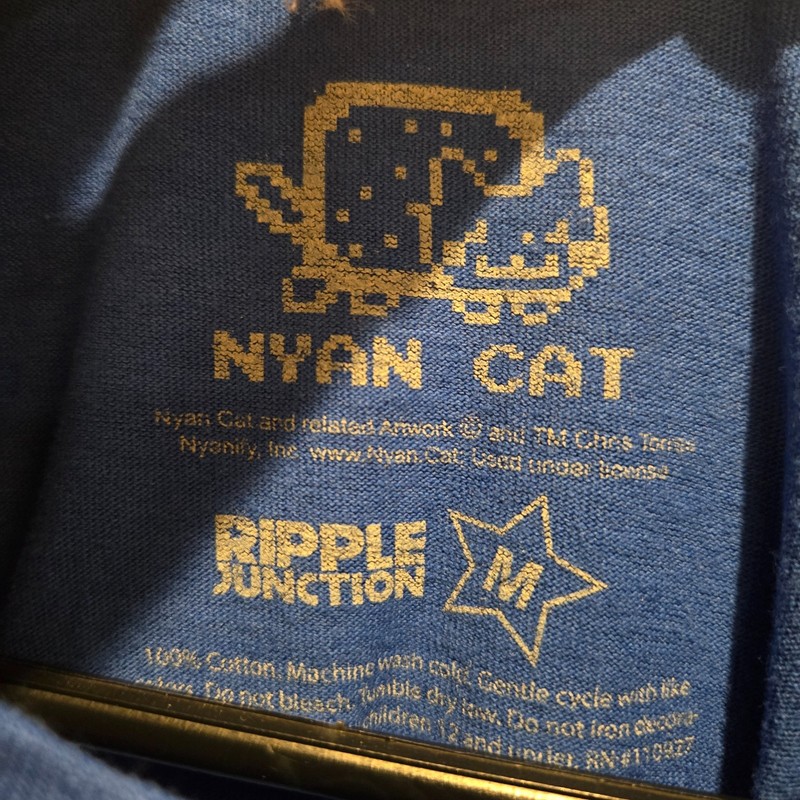VINTAGE Nyan Cat Ripple Junction Shirt, Blue, Size Unisex Medium gallery
