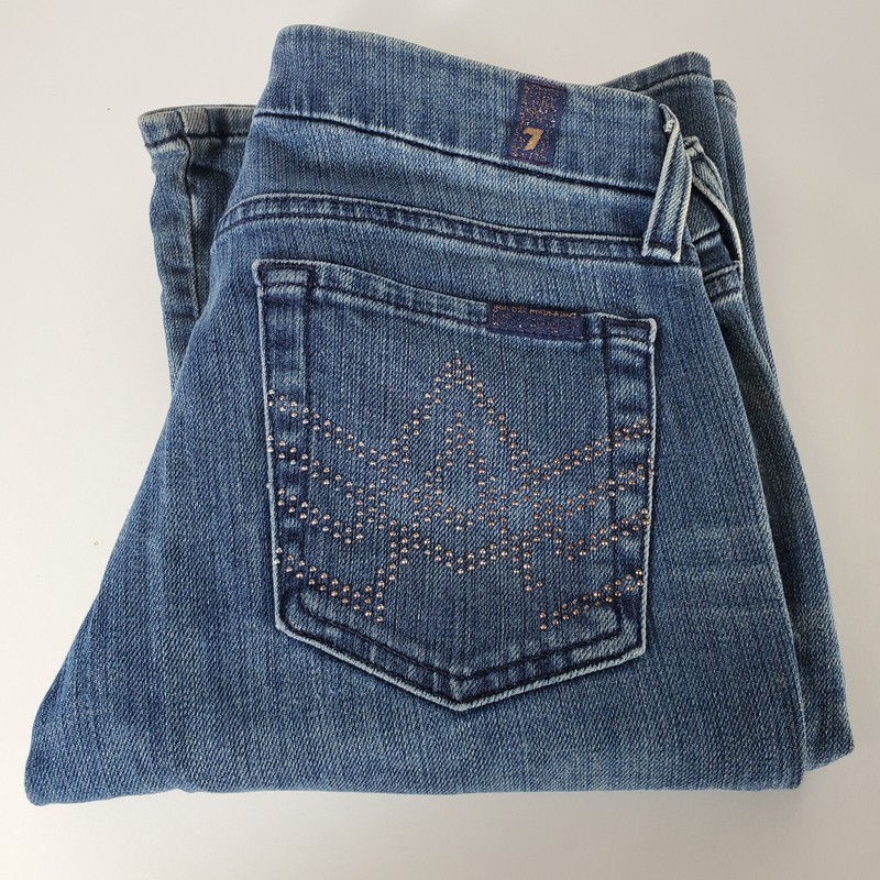 7 For All Mankind Women’s Size 26 Bootcut “A” Pocket Jeans. RN115561 Blue