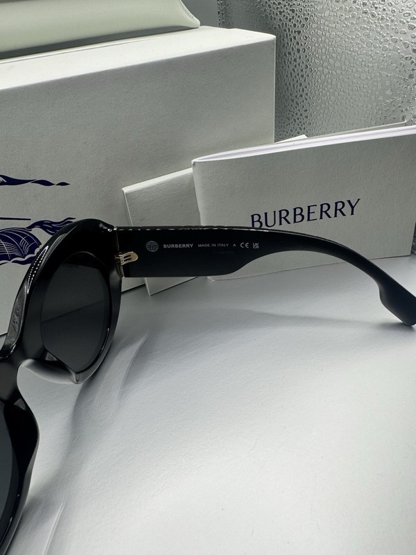 Burberry B 4370-U Women's Round Sunglasses Black Frame Gray Tinted UV400 49-22 gallery