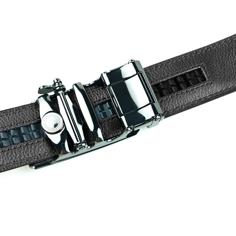 Genuine Real Leather Mens Ratchet Belt Belts For Men Adjustable Automatic Buckle gallery