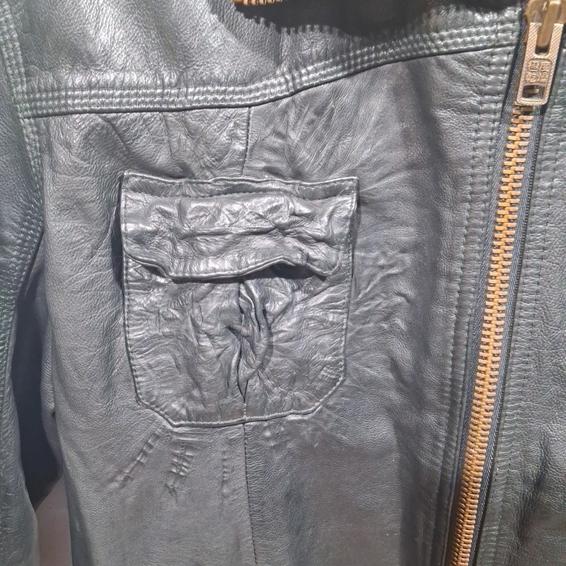 Vintage Men's Superdry Ryan Black Leather Jacket UK Size XXL Excellent Condition gallery
