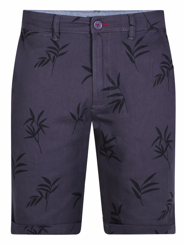 D555 DUKE MENS NAVY STRETCH NAVY SHORTS LEAF PRINT 30″ 32″ 34″ 36″ 38″ 40 200701