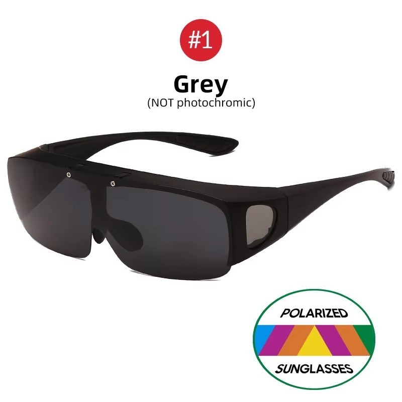 Flip Up POLARIZED Cover Put Fit over Sunglasses wear Rx glass Fit Driving UV400