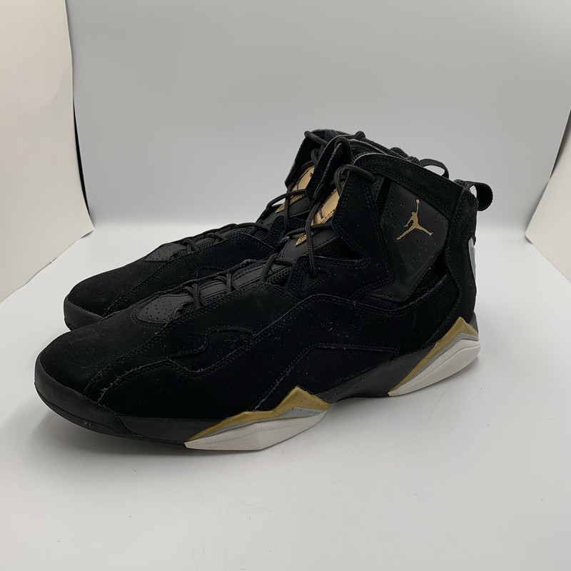 Nike Mens Air Jordan True Flight Black/Gold Basketball Shoes Size 13