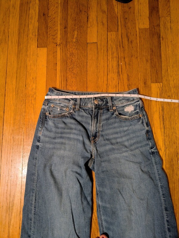 American Eagle Outfitters Low-Rise Relaxed Wide-Leg Jeans Blue Medium Wash 00 gallery