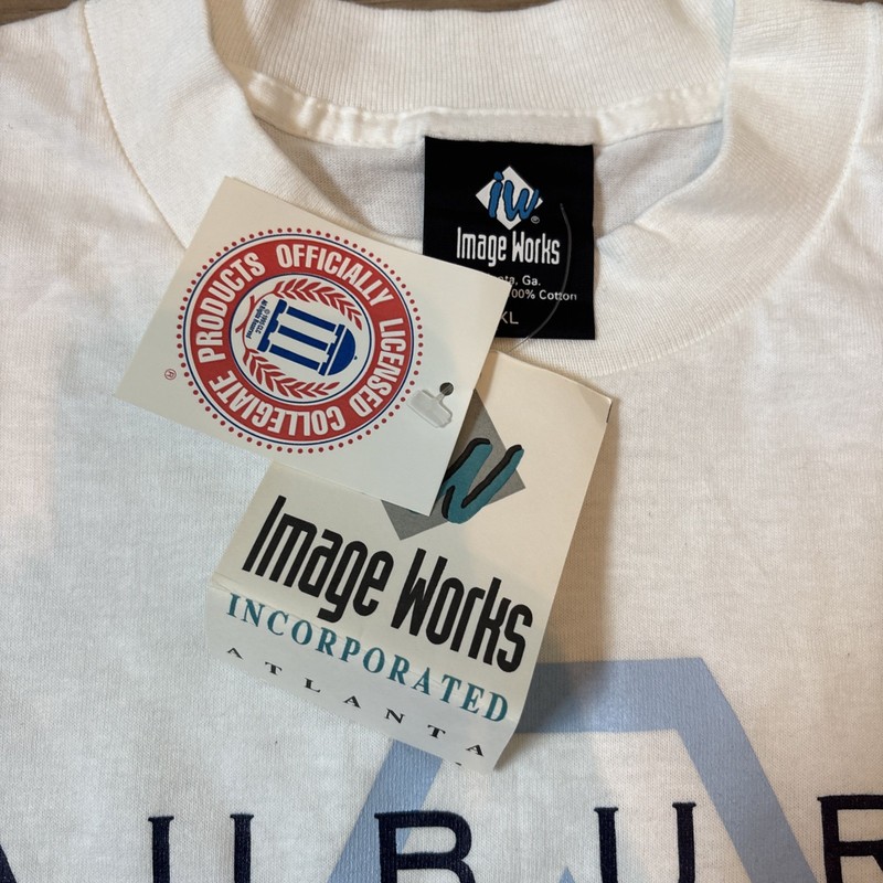 Vintage 90s Auburn Tigers Single Stitch T-Shirt Deadstock White Mens XL gallery