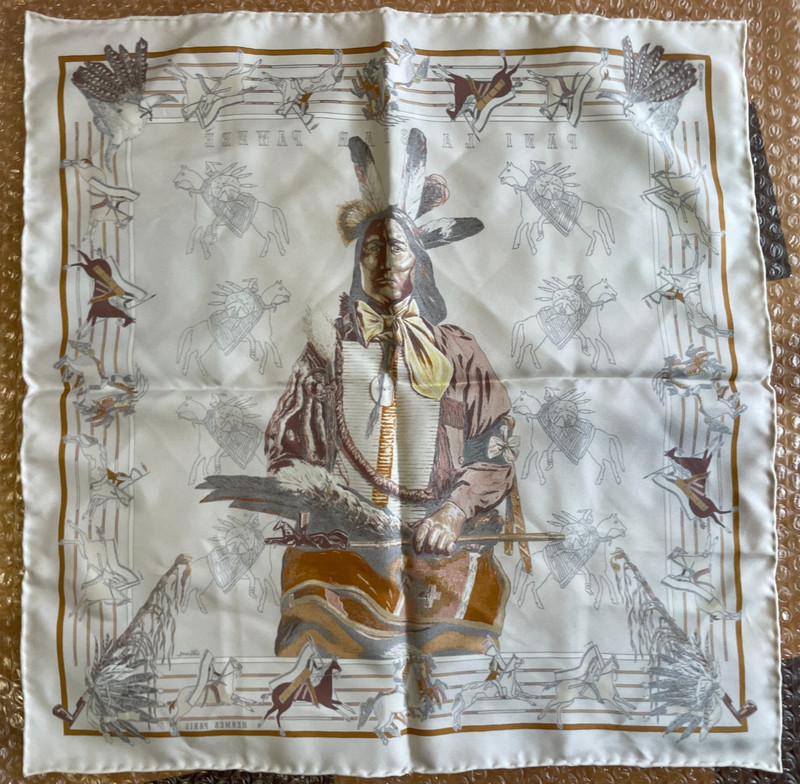 HERMES Silk Scarf kachinas Pani La Shar Pawnee Carre 45 Kermit Oliver 42 x 42 cm gallery