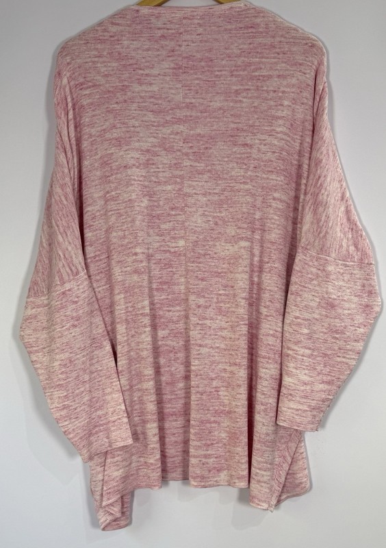 White Stuff Pink Marl Cocoon Cardigan UK 16 Linen Blend Open Front Relaxed Fit gallery