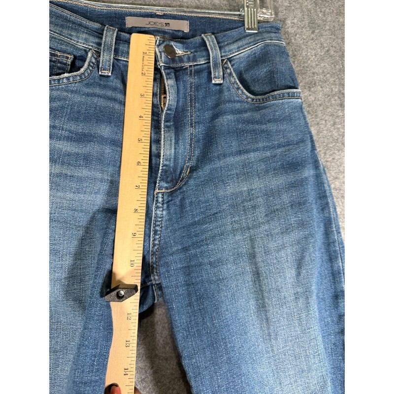 Joe's Jeans Women 24 Blue Medium Wash Freya High Rise Denim Frayed hem Stretch gallery