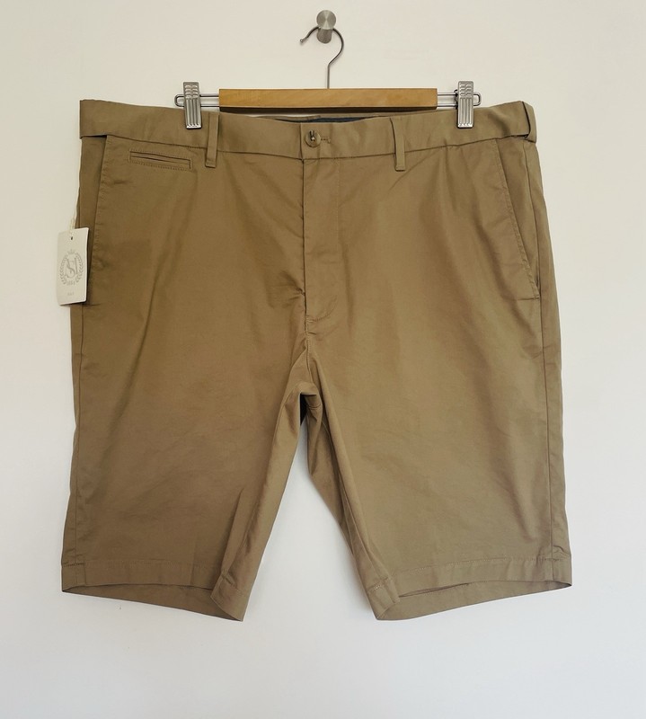 M&S Active Waist Chino Shorts Men’s 38 Dark Beige Side Pockets