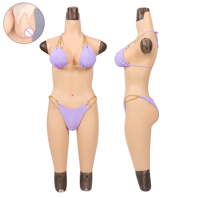 C/G Cup Fake Vagina Silicone Bodysuit Breast Forms Hip Shaping Female Body Suit gallery
