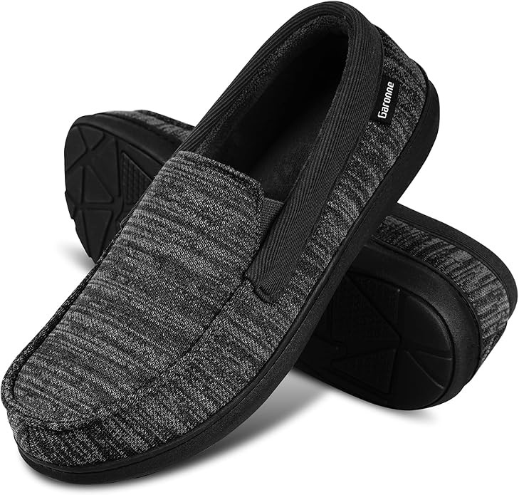 Men’s Memory Foam Moccasin Slippers Warm Plush Indoor Outdoor House Shoes Gift