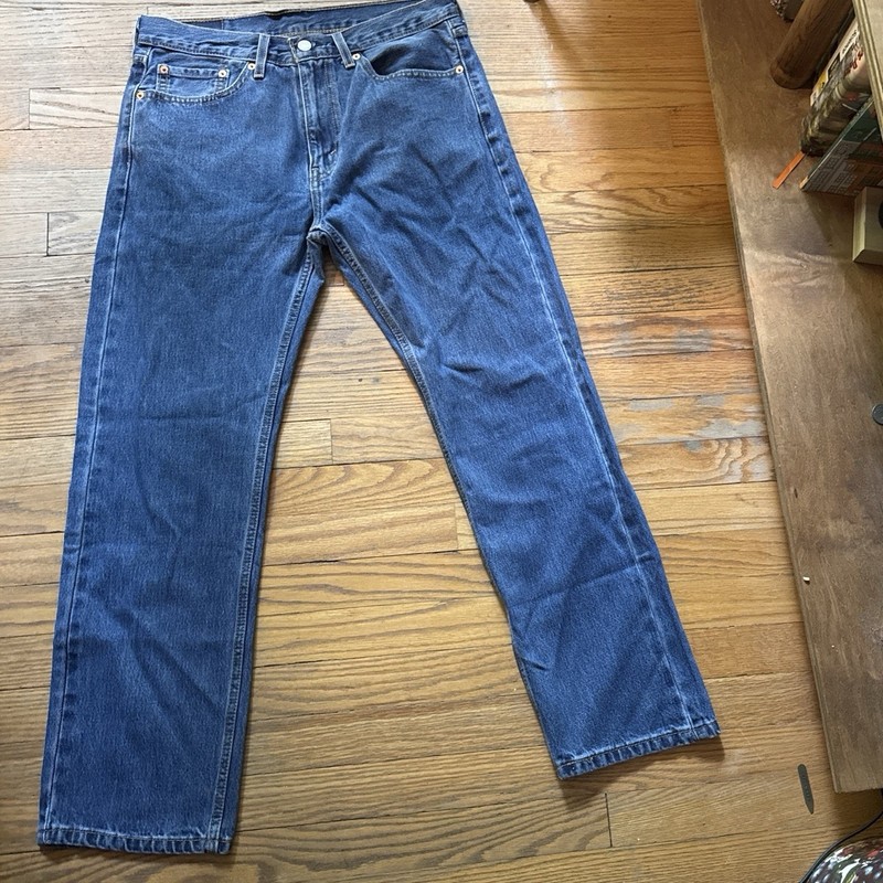 Levi’s Men’s Blue Denim Jeans Straight Leg Regular Fit Medium Wash 5-Pocket