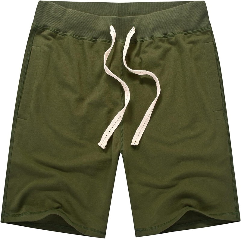 Men's Drawstring Sweat Shorts Cotton French Terry Athletic Casual with Pockets