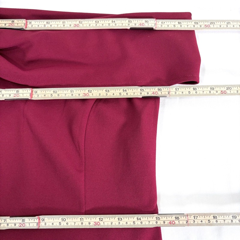 NWT ECI New York Red Off Shoulder Knot Front Sheath Dress Size 6 gallery