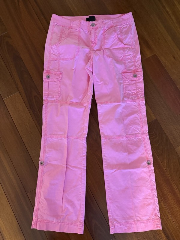 A.N.A Women’s Pants Size 8 Cargo Style W Adjustable Length Hot Pink Waist 33 gallery