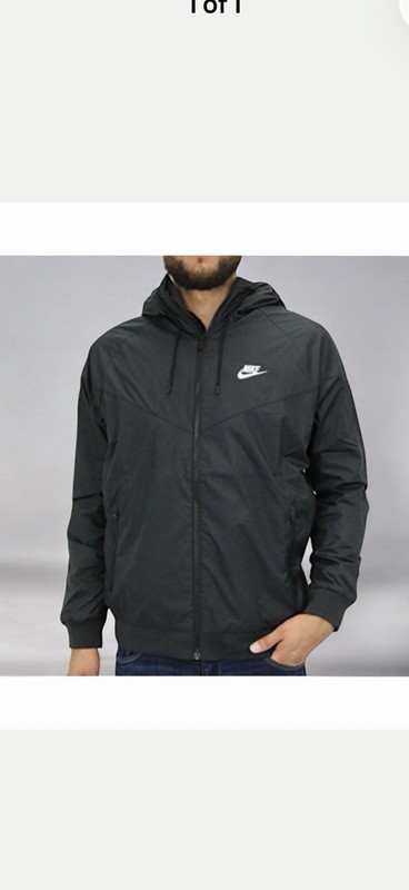Nike Windrunner Hooded Windbreaker Jacket XL Black Full ZipLightweight MeshLined