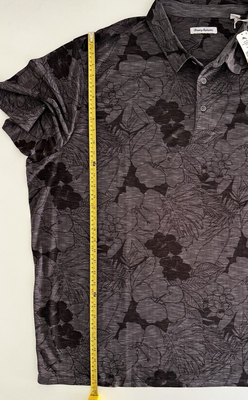 NWT Tommy Bahama Men Big Tall Sport Miramar Polo Top 4XLB Grey Black Coal F8 gallery