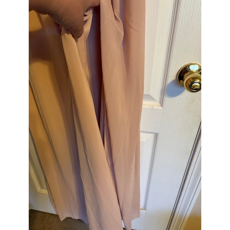 Lulus Heavenly Hues Blush Pink Maxi Dress Short Flutter Sleeve V-Neck Gown XS gallery