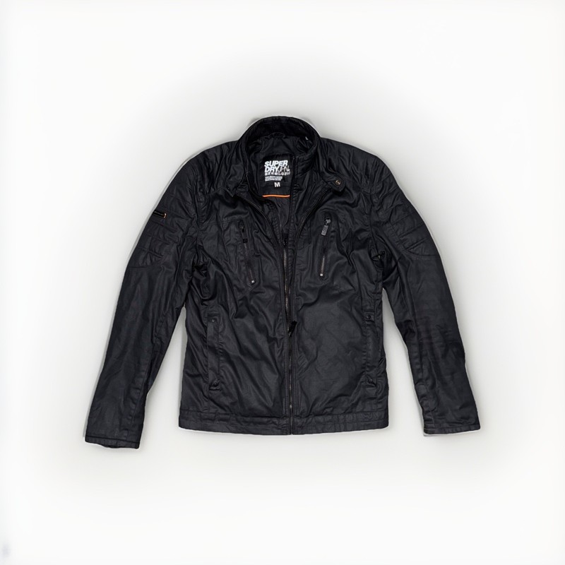 Superdry Carbon Biker Jacket Double Zip Men’s Size Medium