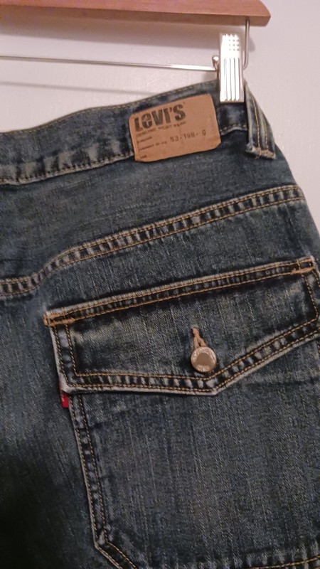Vintage Levi's Men’s Workwear Loose Fit Bootcut Blue Denim Jeans Medium Wash Zip gallery