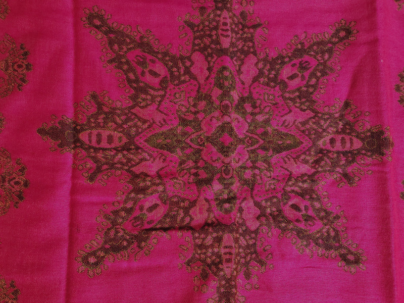 PASHMINA WOOL & SILK Scarf Shawl Wrap Cover Up PINK MANDALA Rectangle 70 X 28 gallery