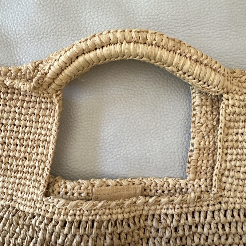 Mar Y Sol Natural Multi Tone Straw Tote Bag Magnetic Snap Closure Top Handle gallery
