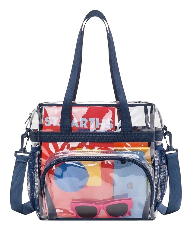 Lyingflat Clear Bag for Stadium Events Clear Tote Bag with Removable Strap