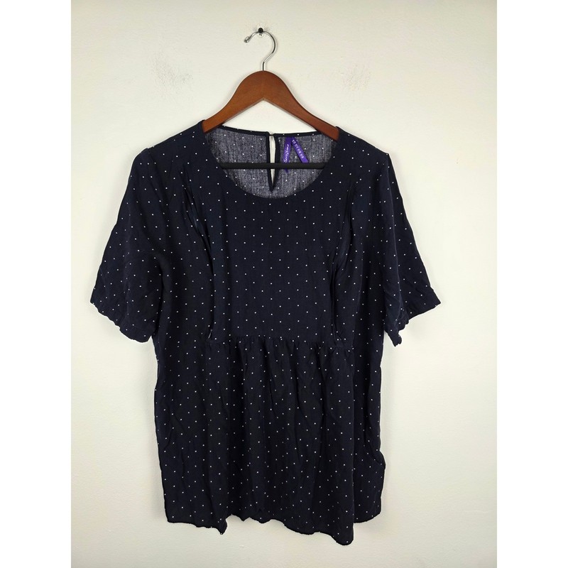 Seraphine Nursing Black Polka Dot Maternity Zipper Top Blouse Size 12