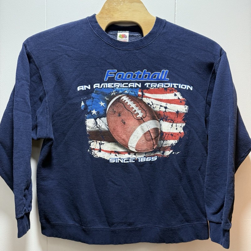 Vintage Fruit Of The Loom Football American Tradition Graphic Sweater Size XL