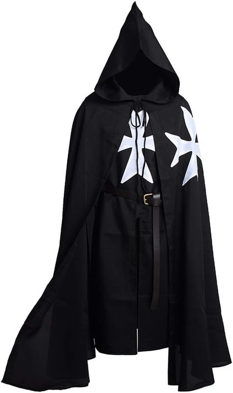 BLESSUME Medieval Knight Tunic Cloak Belt Cosplay Costume Set