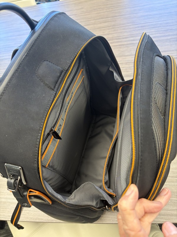 Tumi McLaren Velocity Carbon Fiber & Leather Backpack Book Bag Black W/ Tag gallery