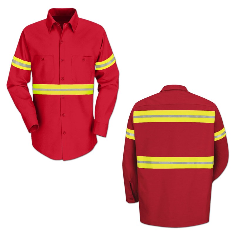 Red Kap Enhanced Visibility Hi Vis Reflective Work Towing Uniform Shirts LS gallery