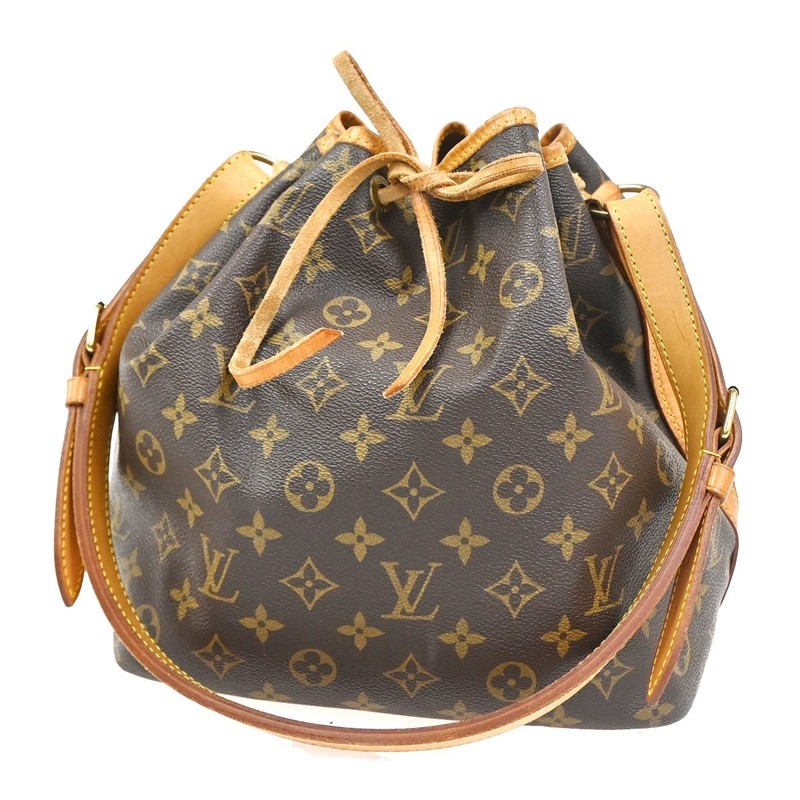 LOUIS VUITTON Petit Noe Drawstring Shoulder Bag Monogram Leather M42226 77YH984