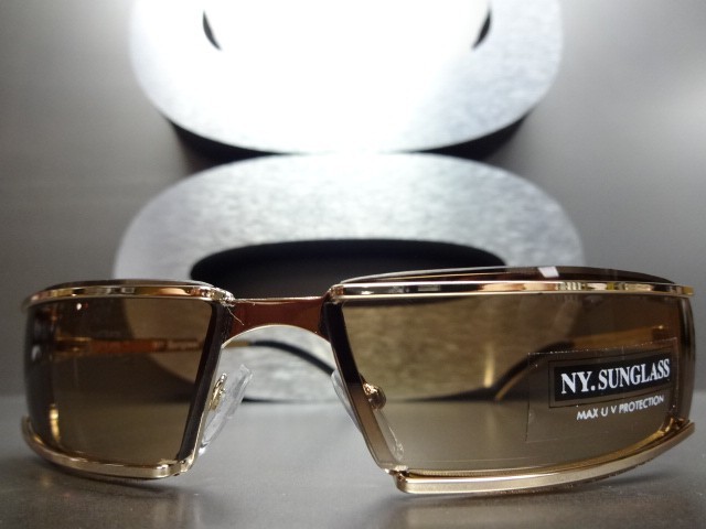 Mens Women SLEEK CONTEMPORARY MODERN STYLE SUN GLASSES Fashion Frame Gold Silver gallery