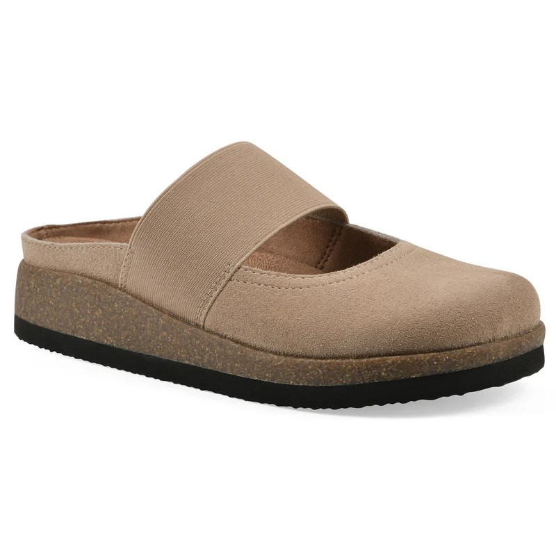 White Mountain Bassi Women Comfort Clogs Tan Suede Size 7 New Box