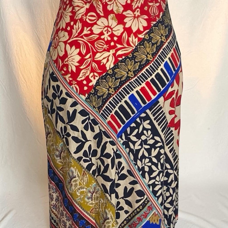 Zara Multicolor Floral Beaded Strappy V-Neck Midi Slip Dress Sz XS, Boho. Tribal gallery
