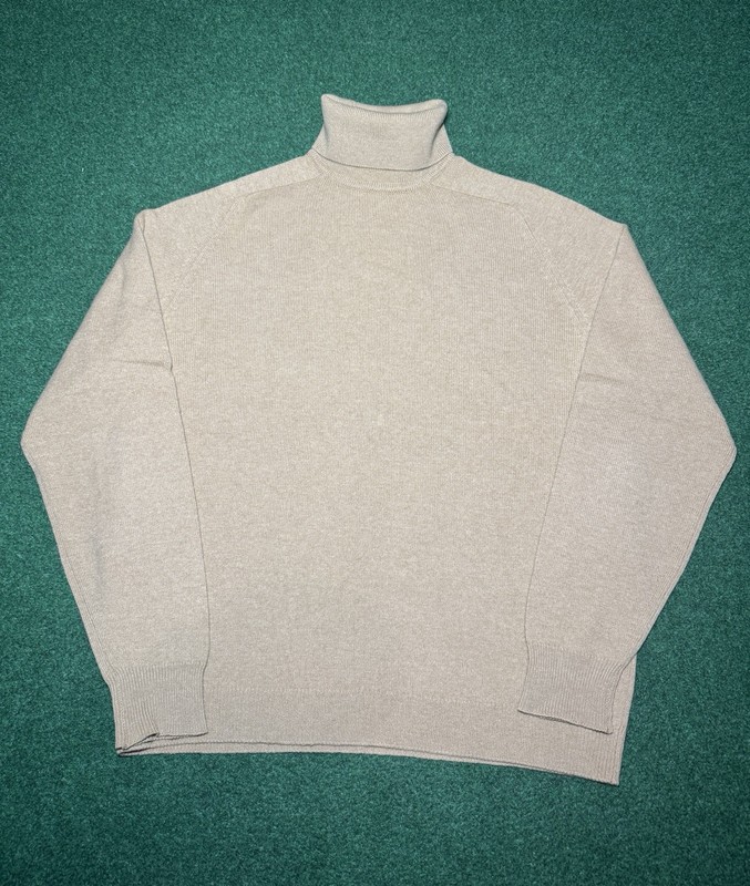 Halle Bros Co Lambswool True Vintage 50s 60s Turtleneck Biege XL 23×28 Sweater
