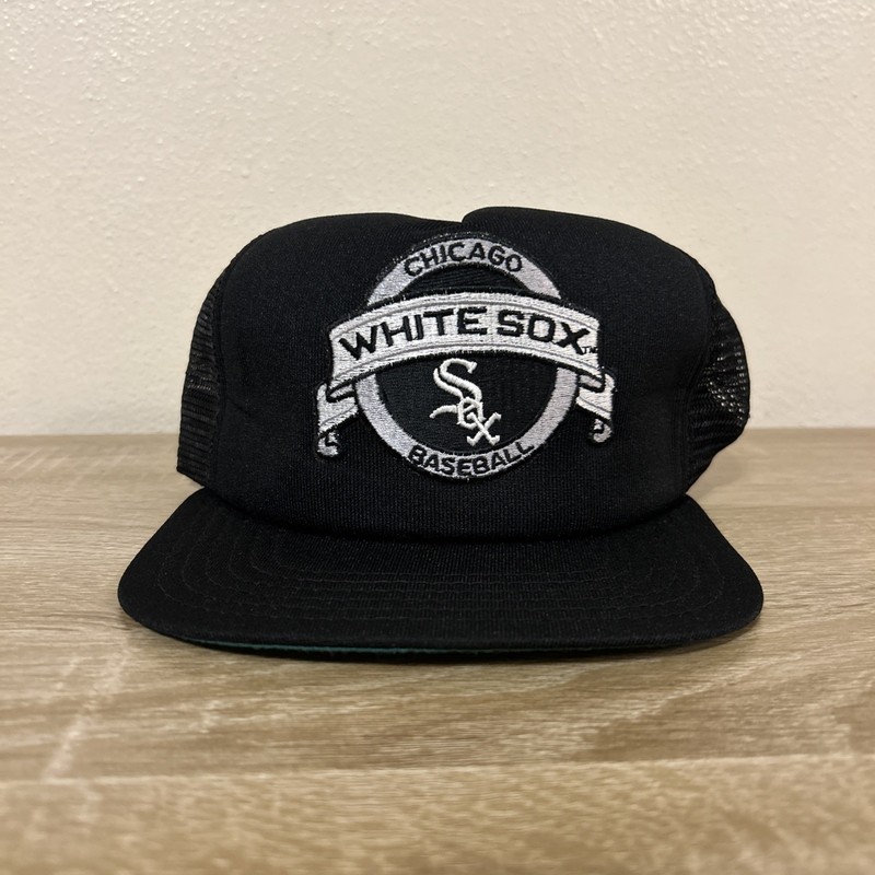 Vtg 90s Chicago White Sox New Era Pro Model Truck Mesh Back Snapback Hat USA