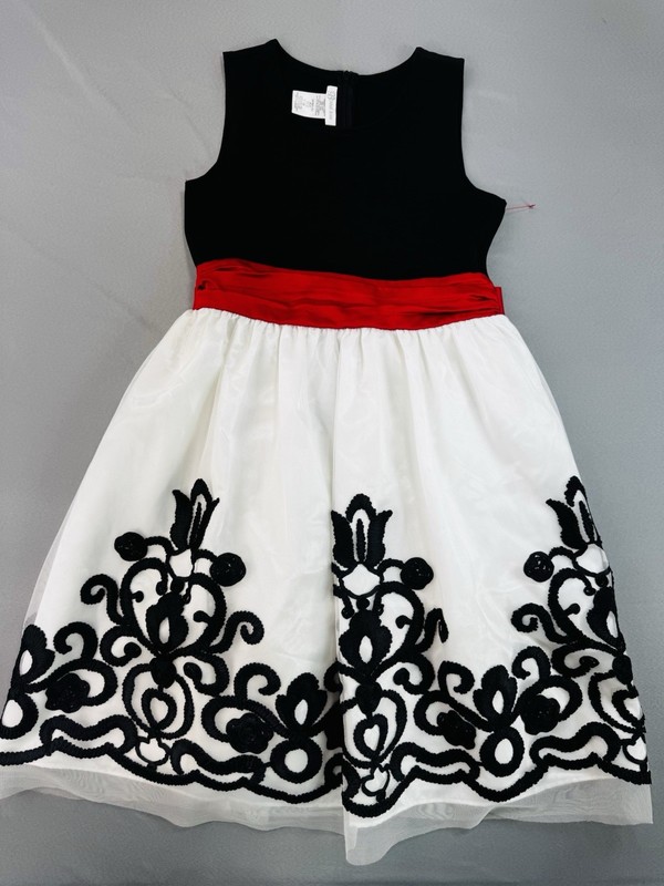 Bonnie Jean Women’s Formal Floral Dress Size 16 Red Stripe