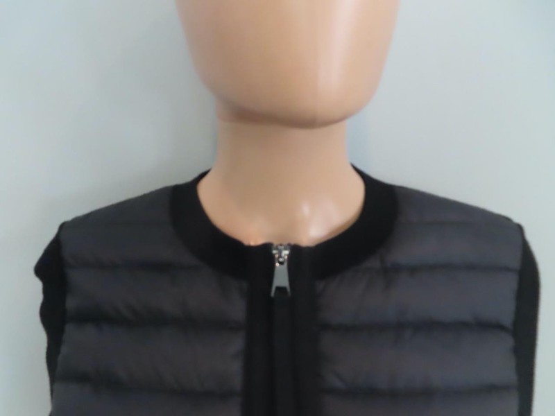 Moncler Black Cardigan Tricot Thin Down Puffer Jacket Size XS gallery