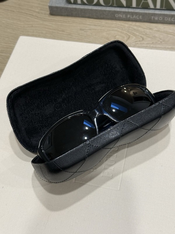 CHANEL 5144 C.1138/3C Women’s Rectangle Sunglasses Black Tinted UV400 130mm gallery