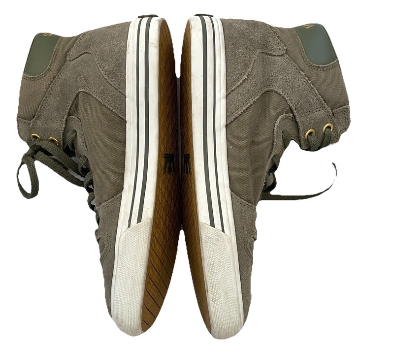 SUPRA Vaider HIGH-TOP Skate SNEAKERS Shoes Olive SUEDE and Canvas Size 8 1/2 EUC gallery