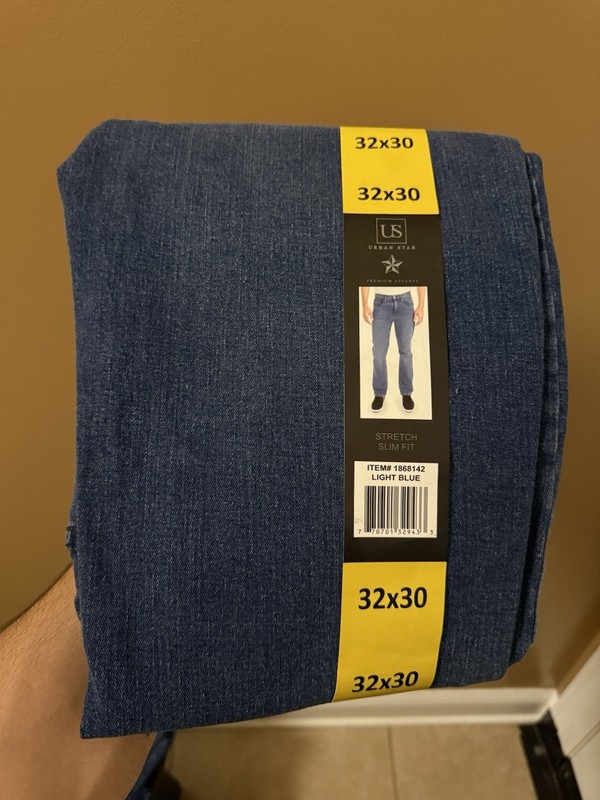 Urban Star Men's Stretch Slim Fit Jeans, Blue, Size 32X30 gallery